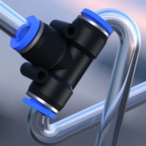 Imagen 2 del producto Accesorios neumáticos Conector rápido Conectores de tubo de manguera de aire Plástico PU PY 4 mm 6 mm 8 mm 10 mm 12 mm Empuje en el enchufe