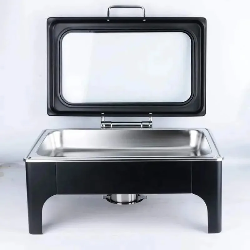 Commercial Equipment Black Food Warmer Set Modern Stainless Steel Buffet Chafing Dish For Party - view 4
