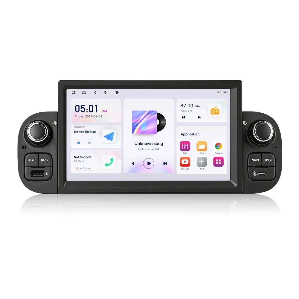 MEKEDE 7" Kabelloses CarPlay Android Auto Autoradio für Fiat Panda 2013-2020 Multimedia Intelligente Systeme Stereo-Videoplayer 1 Din Autoradio-Haupteinheit GPS-Navigation USB Typ-C