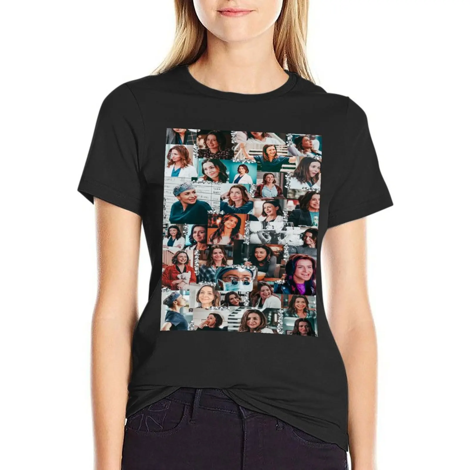 

amelia shepherd collage :) T-Shirt summer clothes hippie clothes aesthetic clothes cute tops Women's tee shirt