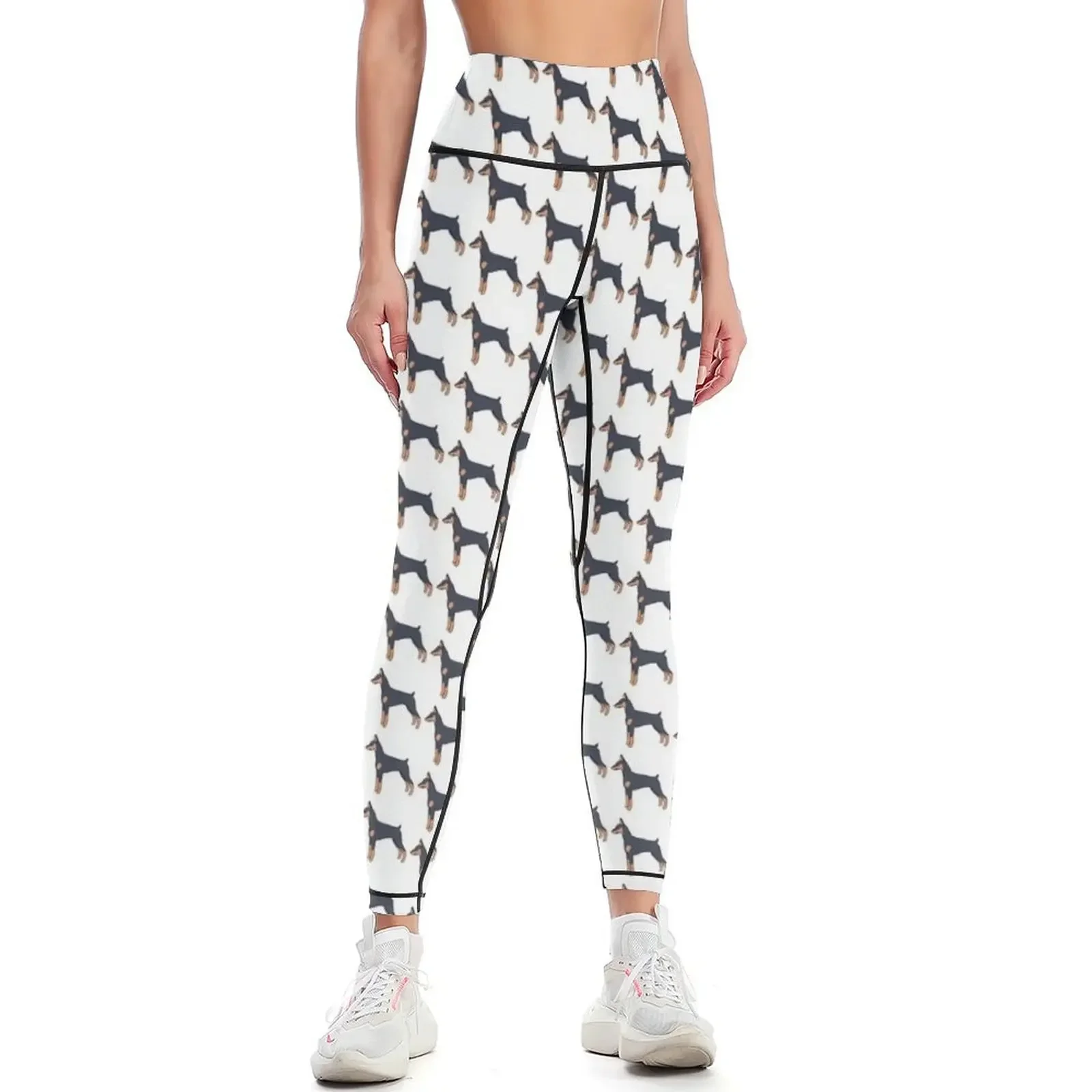 

Doberman dog illustration Leggings sport legging Women's gym Pants sport for fitness Womens Leggings