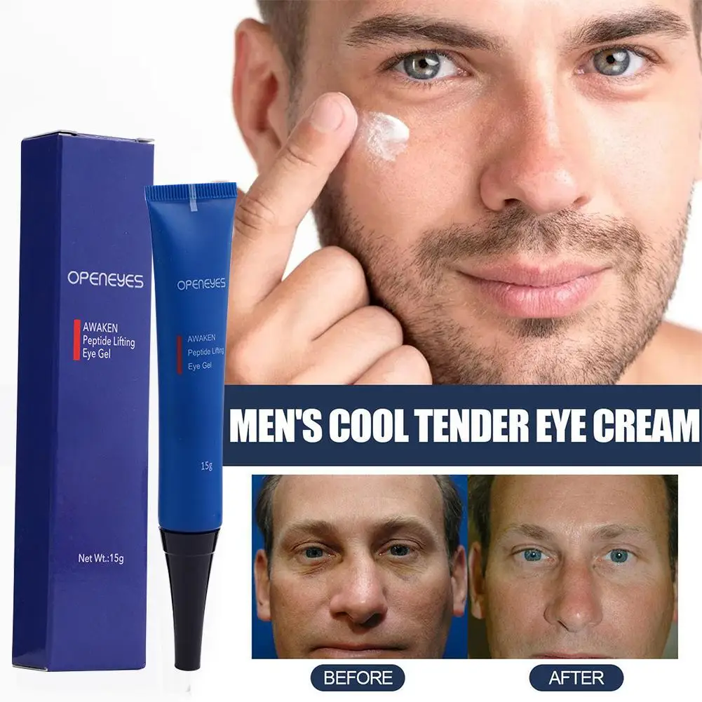 Crema hidratante de ojos para hombres, Gel de levantamiento de péptidos, 2 piezas, para ojeras, hinchazón, líneas finas, cuidado de los ojos