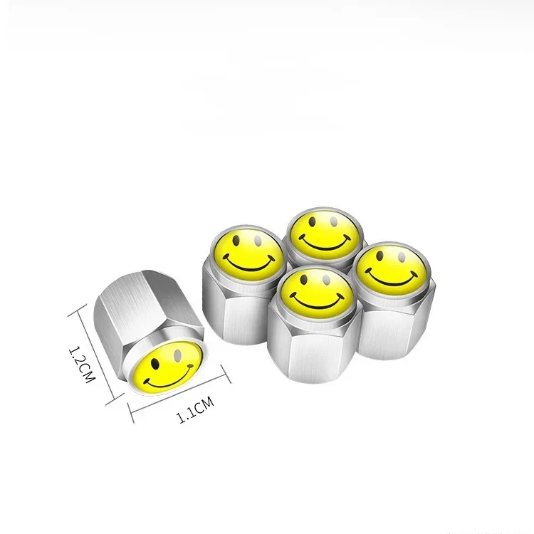 6pcs Anti Theft Metal Tire Valve Cap Valve Core Sleeve Personalized Modification Car Tire Cap Suitable for All Vehicle Models