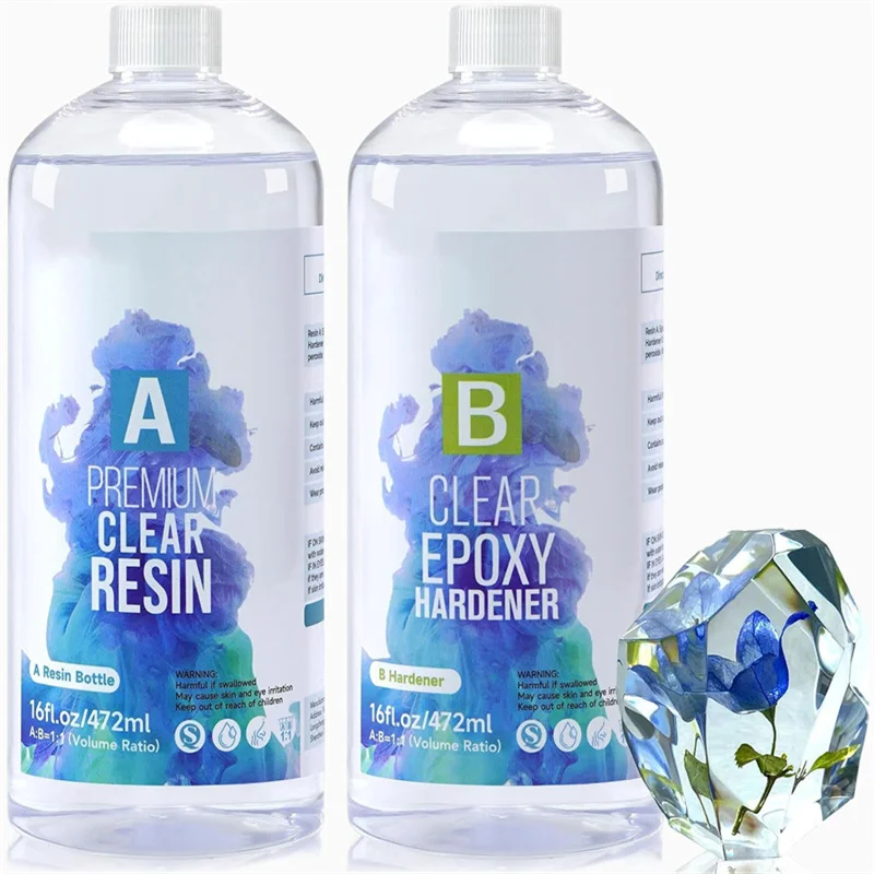 Prémio Limpar Kit Resina Epóxi Fundição e Revestimento para Rio Tops de Mesa Fundição de Arte Projetos Jóias Faça Você Mesmo Tumbler Artesanato Moldes