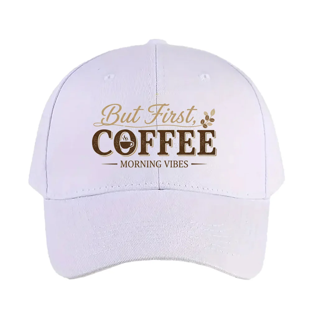 but Coffee first morning vibes Caps Summer Adult Baseball Cap Adjustable with Curved Brim Duckbill Hat Protection Sun Hats