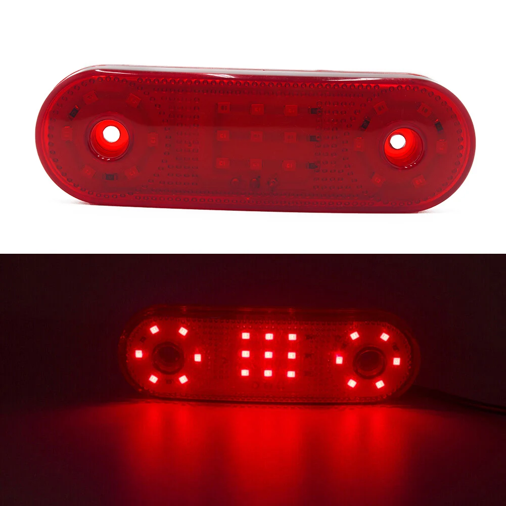 1x 21 LED Diode Light Oval Clearance Trailer Truck LED Side Marker Lamp 12V 24V Waterproof Car External Lamp Indicator Rear Tail