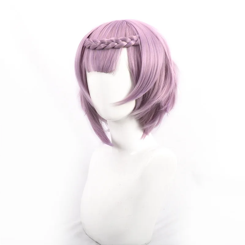 Genshin Impact Noelle Cosplay-Perücke, hellviolette, gesichtsbetonte Cosplay-Perücke, Spiel- und Anime-Perücke
