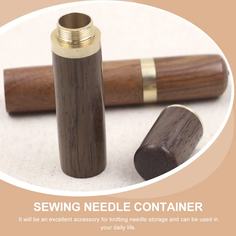 4Pcs Needle Box Wooden Sewing Needle Holder Wear Resistant Storage Container for Needles Organizing Crafts Supplies
