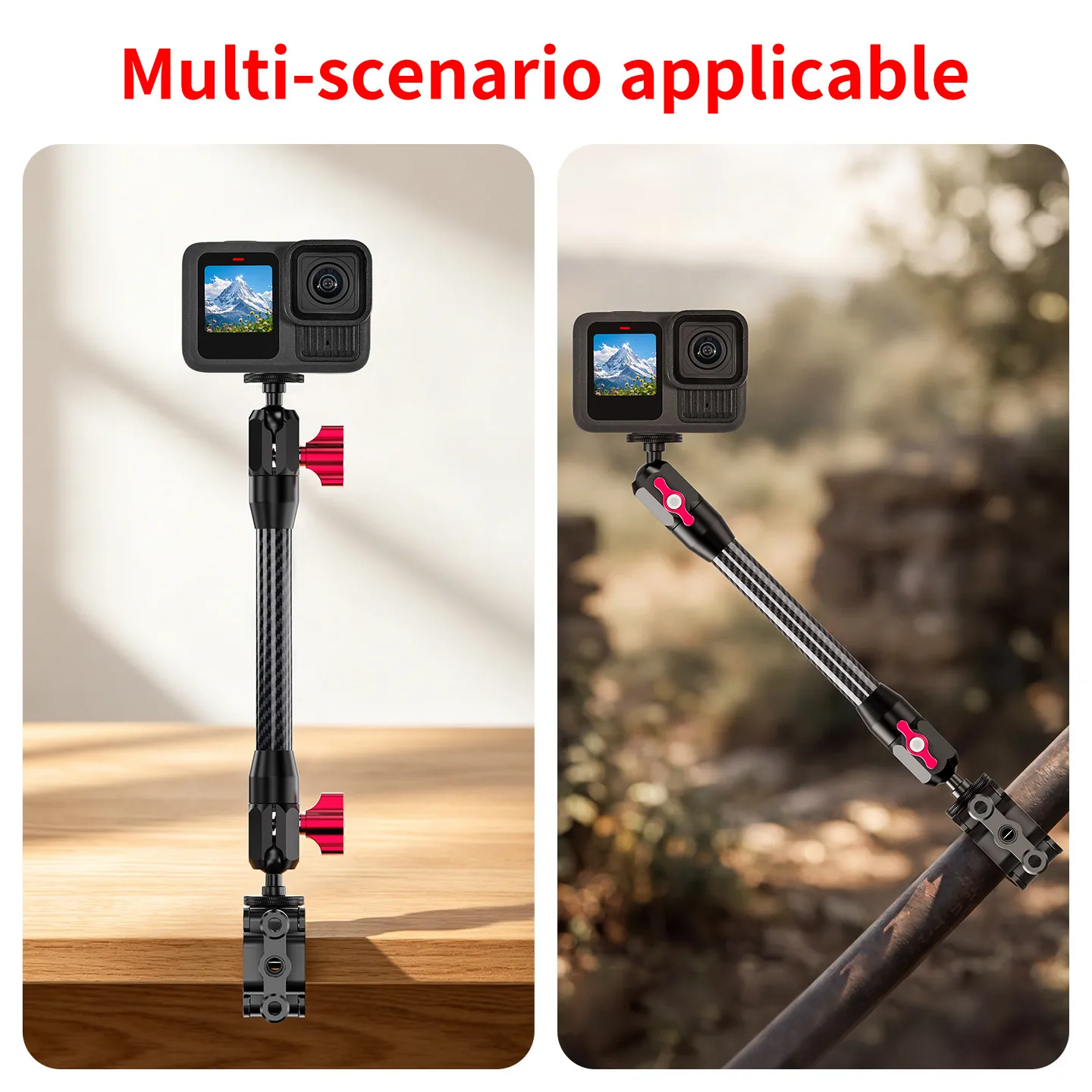 Action-Kamera Verlängerungsarm Videoleuchte Selfie-Stick Helmhalterung Einbeinstativ 1/4 Stativhalterung für Gopro Insta360 OSMO Nano – Detail 8