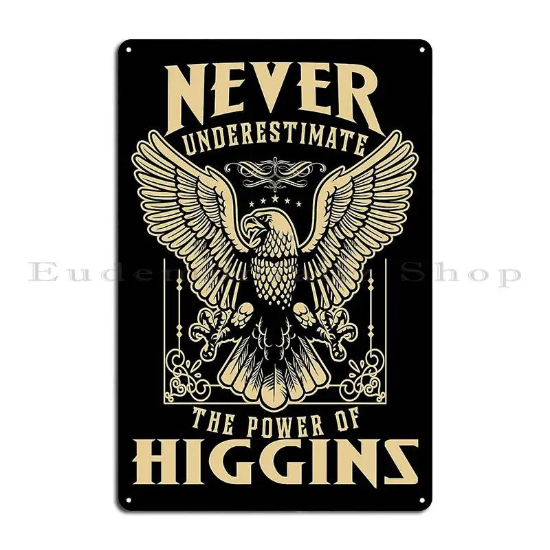 Never Underestimate The Power Of Higgins Metal Plaque Cinema Wall Decor Kitchen Party Custom Tin Sign Poster