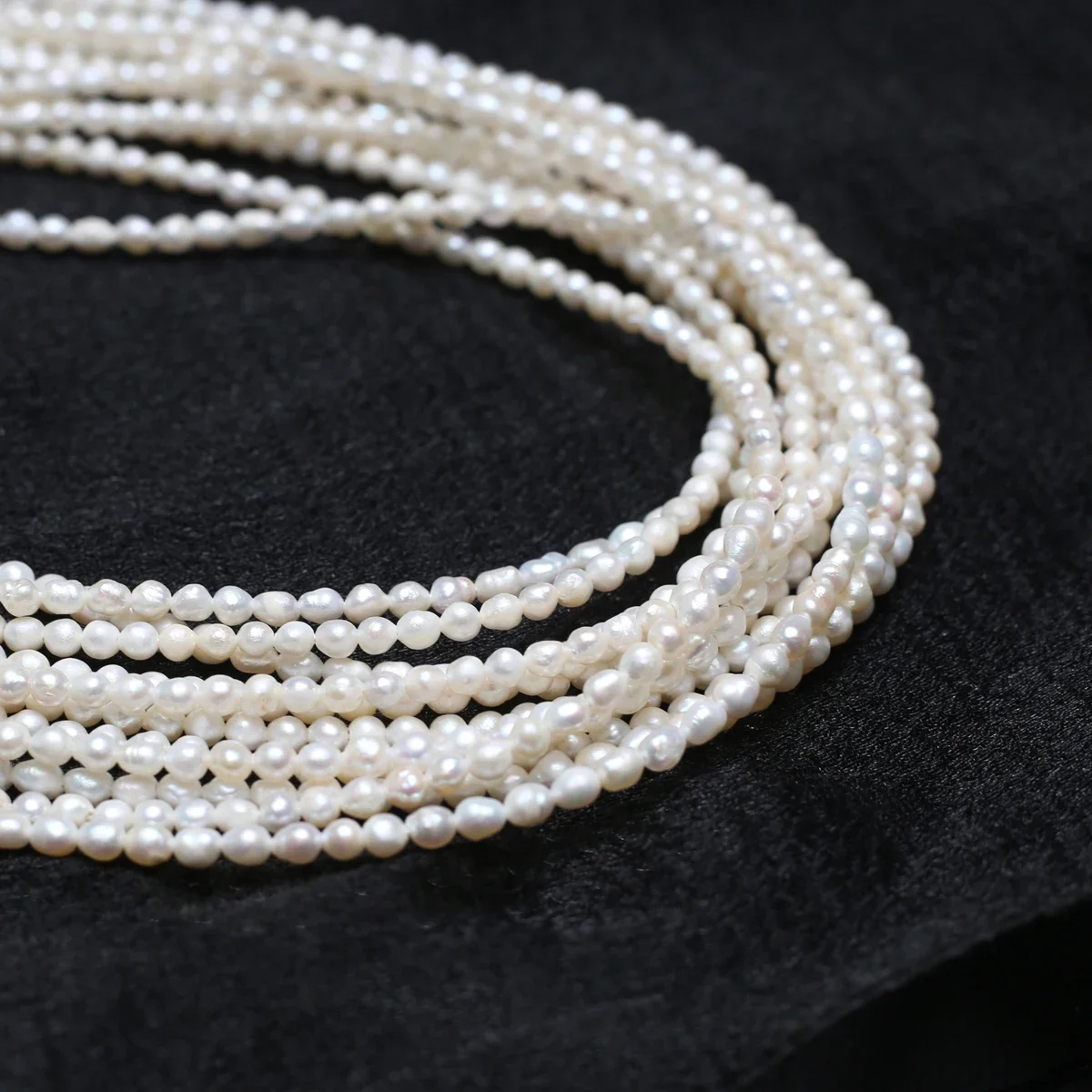 3-4mm A Natural Freshwater White Irregular Pearl Bead Christmas Gift Women for Jewelry Making DIY Necklace Bracelet Accessories