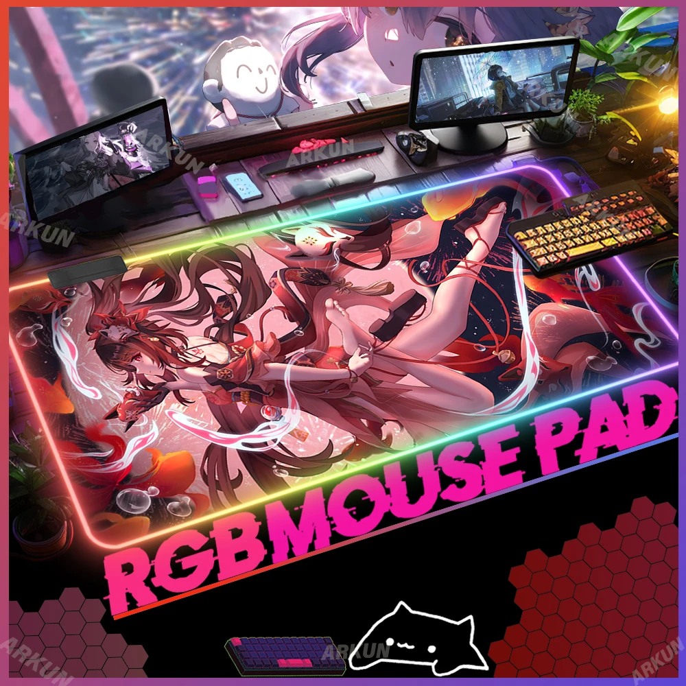 

Xxl RGB Kawaii Sex Cute Hot Sparkle Cool Honkai Star Rail Mouse Pad Gamer 90x40 Keyboard Large Pc Table Gaming Backlight Mat