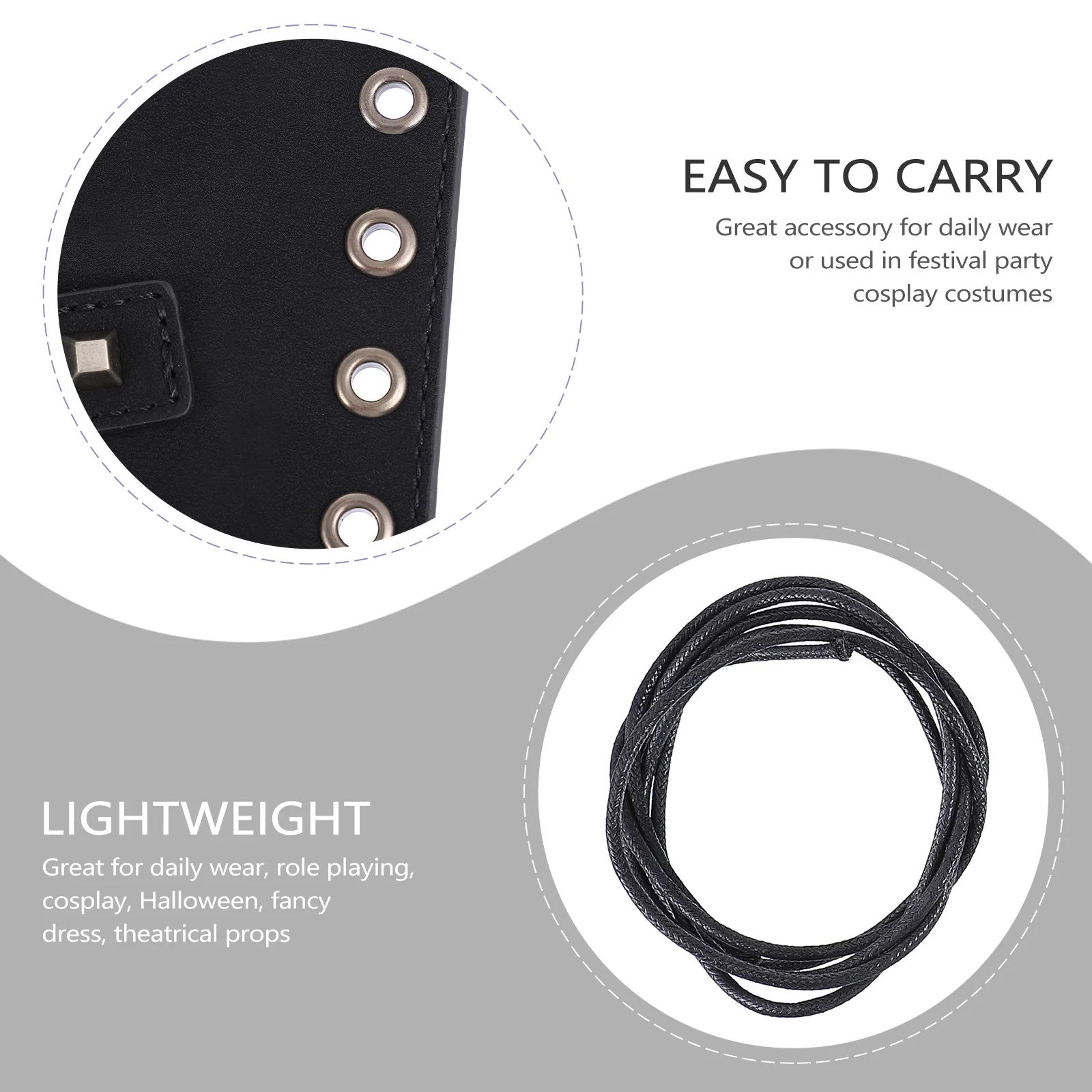 

1pcs Riding Arm Guard Punk Wristband Bracers Straps Artificial Strong Durable Protection Gear Wrist Wristband Costume