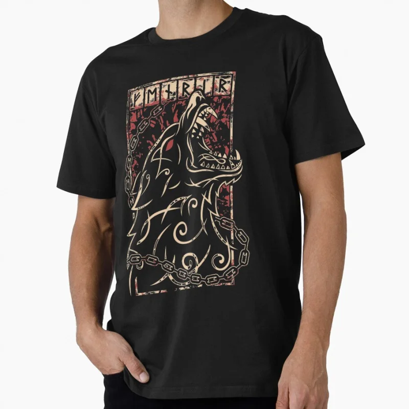 

Fenrir odins wolfs honor viking Norse mythology valhalla Gift t shirt for man 100% cotton printed Tee All size top S-6XL