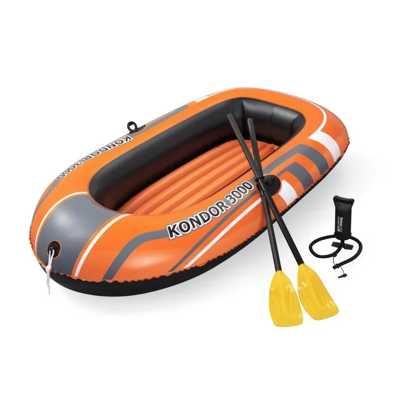 PVC Inflatable Boat Single Double Person Kayak High Quality Canoe Boat Suitable for Fishing Rafting Diving Water Transport