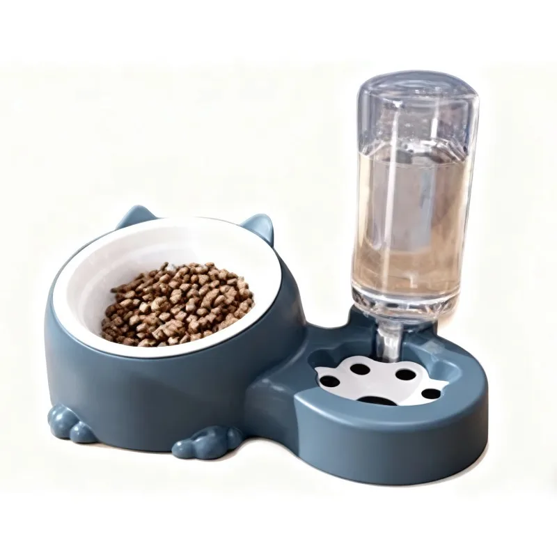 

2 in 1 Eco-Friendly Cat Bowl with Bottle Design Easy to Clean