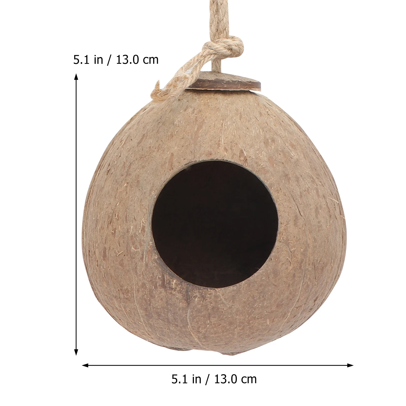 

1Pcs Bird Nest Handmade Gourd Shaped Coconut Shell House Safe Durable Bird Shelter for Canaries Parrots Garden Decoration