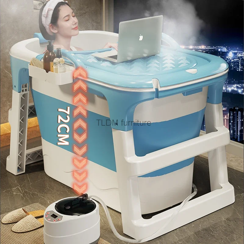 Senior Mobile Folding Foot Bath Portable Bathtubs Sauna Home Portable Bathtubs Baby Stand Changer Draagbare Bad Bath Goods WW50P