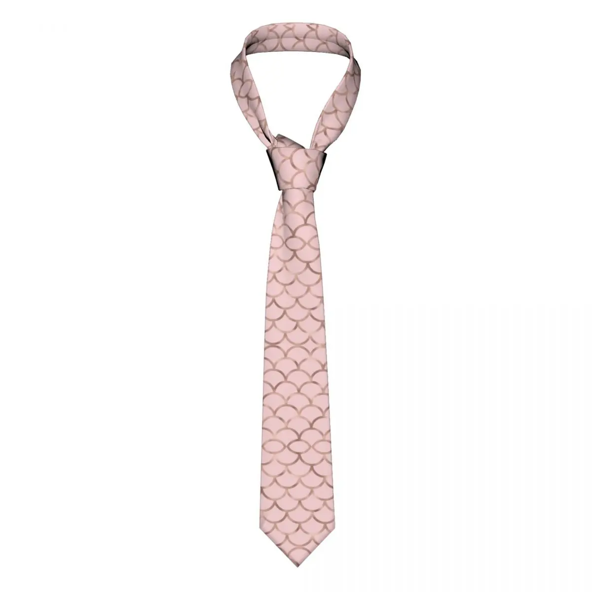 

Rose Gold Mermaid Scales Necktie Unisex Polyester 8 cm Pink Aesthetic Geometric Geo Neck Tie Mens Skinny Wide Accessories Cravat