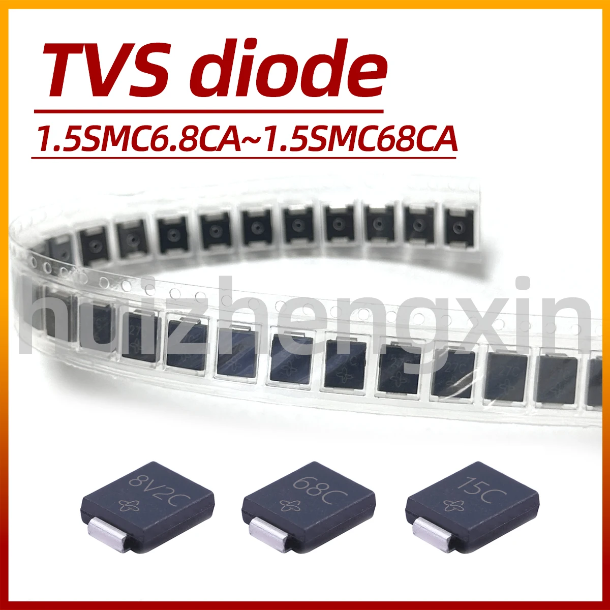 10PCS 1.5SMC6.8CA 7.5 8.2 9.1 10 11 12 13 15 16 18 20 22 24 27 30 33 36 39 43 47 51 56 62 68CA Bidirectional TVS diode