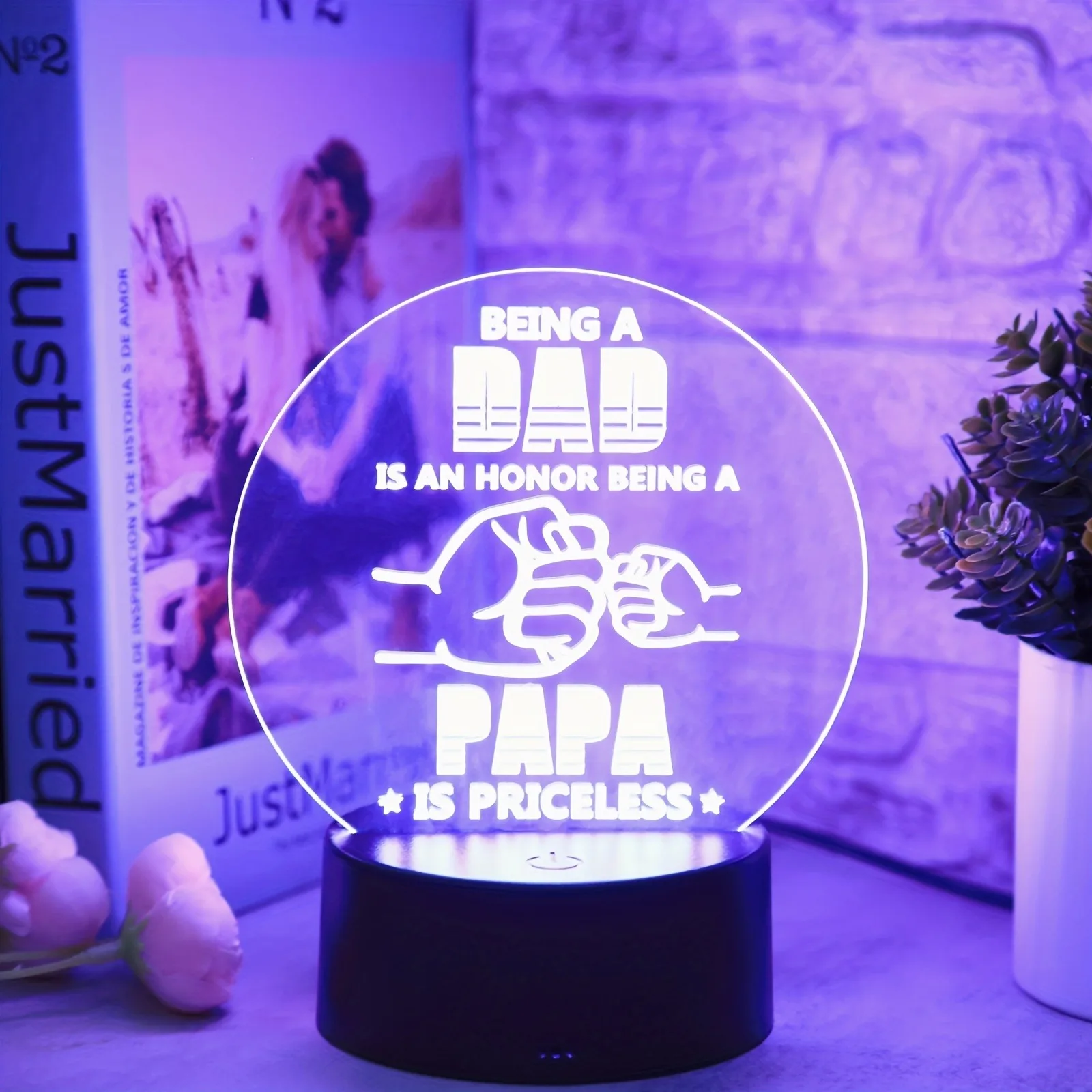 1pcs Father\'s Day 3D night light, Father\'s Day, birthday gift night light for father, grandfather. Festive atmosphere lights.