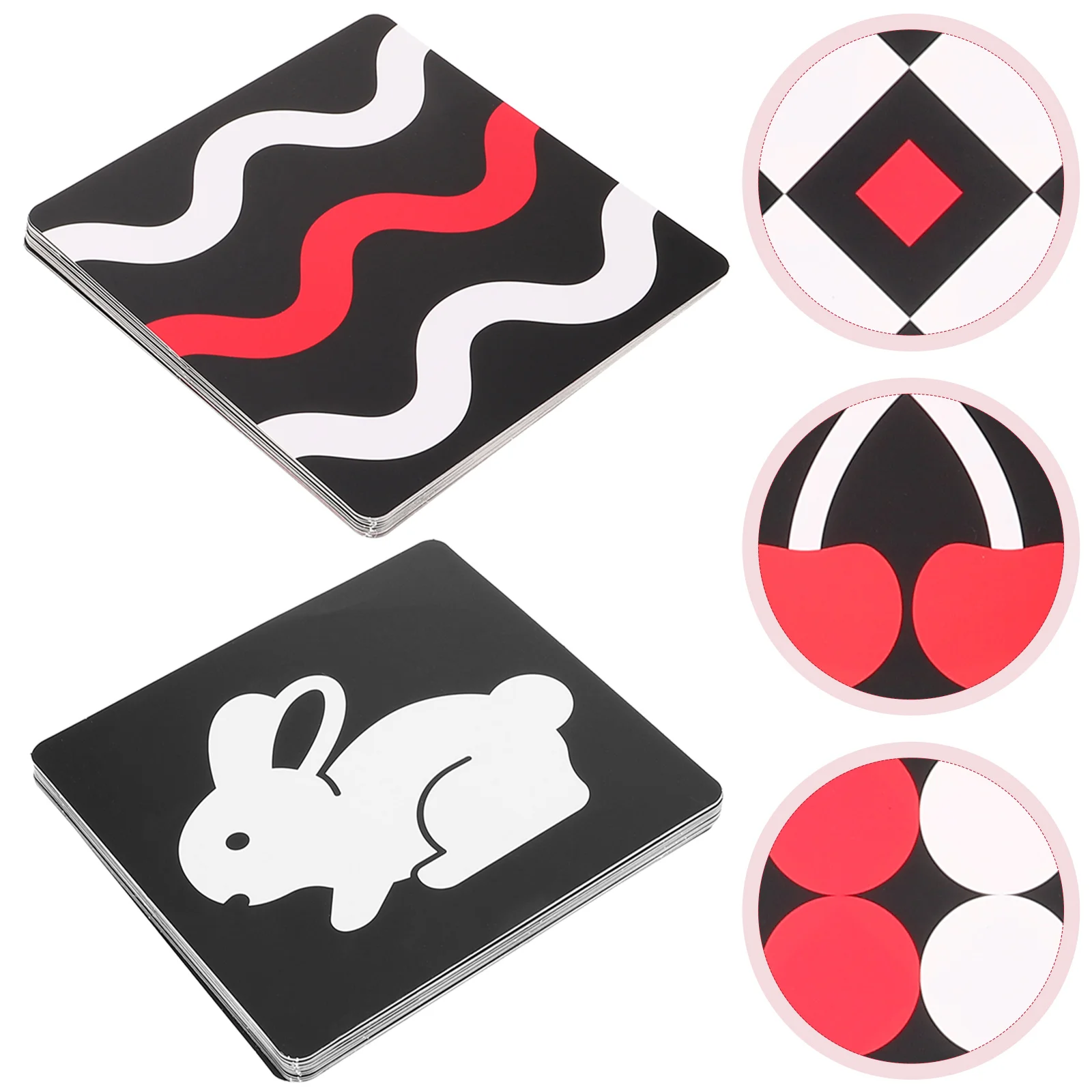 2 Sets Shapes Learning Flashcard Black and White Chasing Infant Toys 3 Month Old for Babies Paper