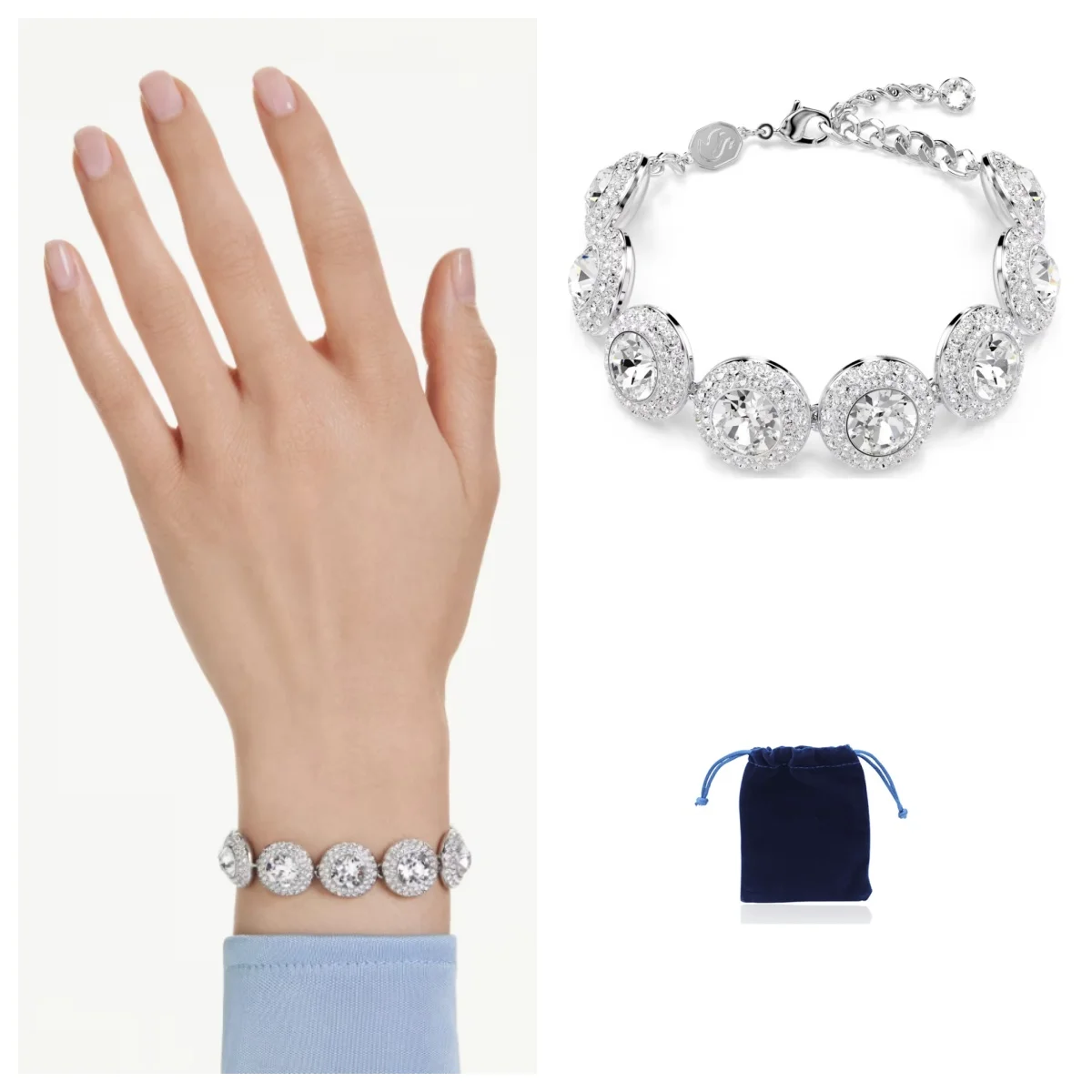 

Una Angelic bracelet White, Rhodium plated