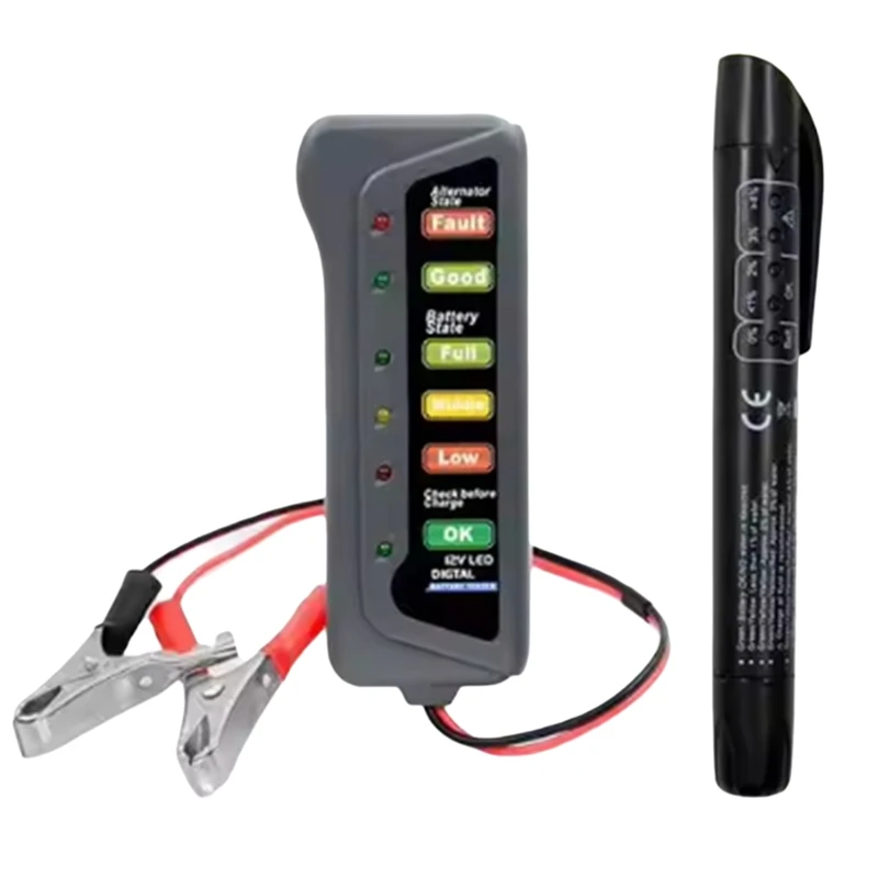 

12V Digital Battery Alternator Tester with 6 LED Lights Display New Arrivals in Stock