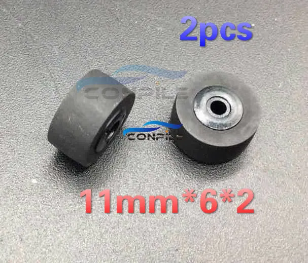 2pcs 11mm*6*2 vintage retractor press belt pulley deck audio pressure recorder cassette deck pinch roller tape Stereo player