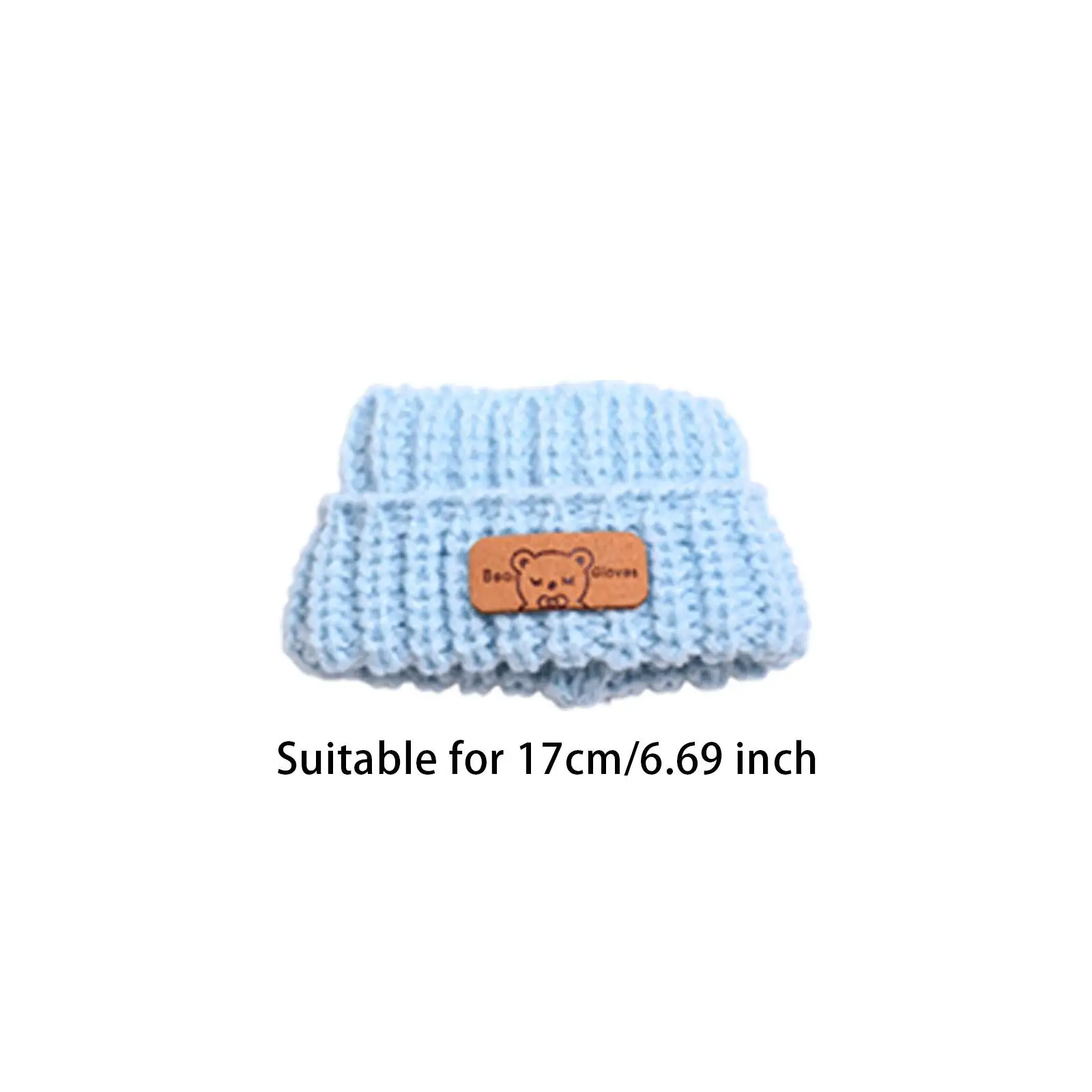 Gorro de muñeco de peluche, juego de simulación suave, elegante, haz tus propias muñecas, accesorios de muñeco de peluche, vestido, gorro tejido para muñeca de 6,69 pulgadas