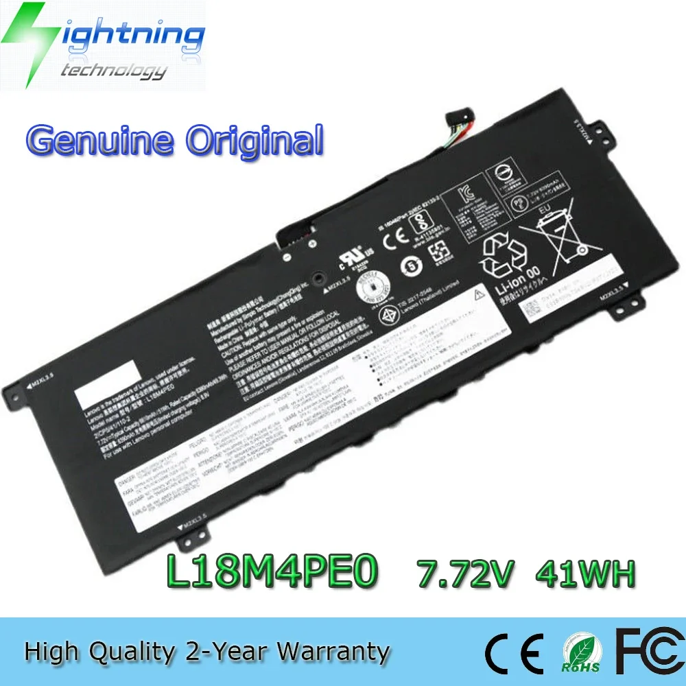 New Original L18M4PE0 7.72V 41Wh Laptop Battery for Lenovo Yoga C740-14IML 5B10W67296 L18L4PE0