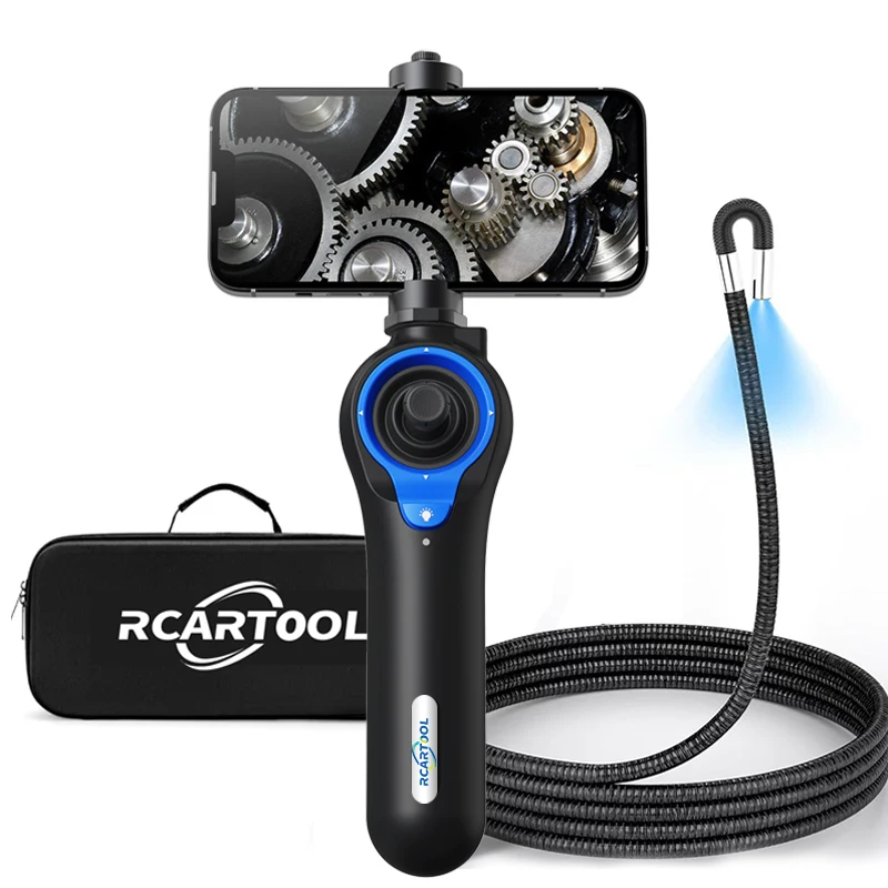 Boroscopio TLF de alta definición, rotación de 720 grados, boroscopio impermeable, detección de carbono con pantalla grande