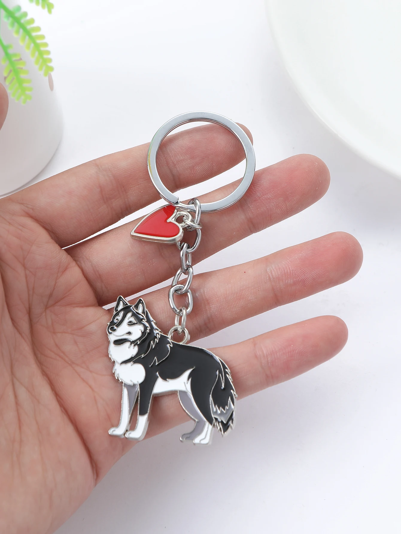 I LOVE Alaska Husky Dog Keychain Cute dachshund  animal Cartoon dog Keychain dog Gift For woman Man Jewelry