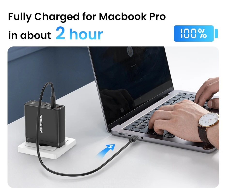Câble USB-C 100W Rocoren – USB-C vers USB-C PD 20V 5A QC 4.0 Charge Rapide 1 Mètre 5 S43c16d80391944aa9329aec50d4fe1d4X