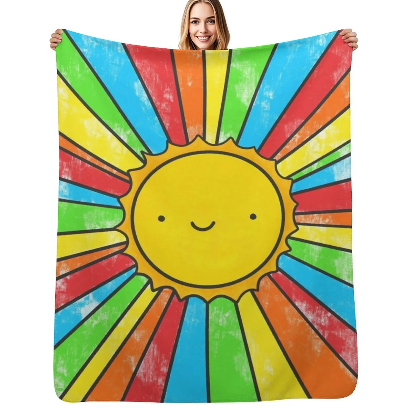 Radiate Positivity Throw Blanket Thin Luxury Thicken Sofas Blankets For Sofas Retros valentine gift ideas Blankets