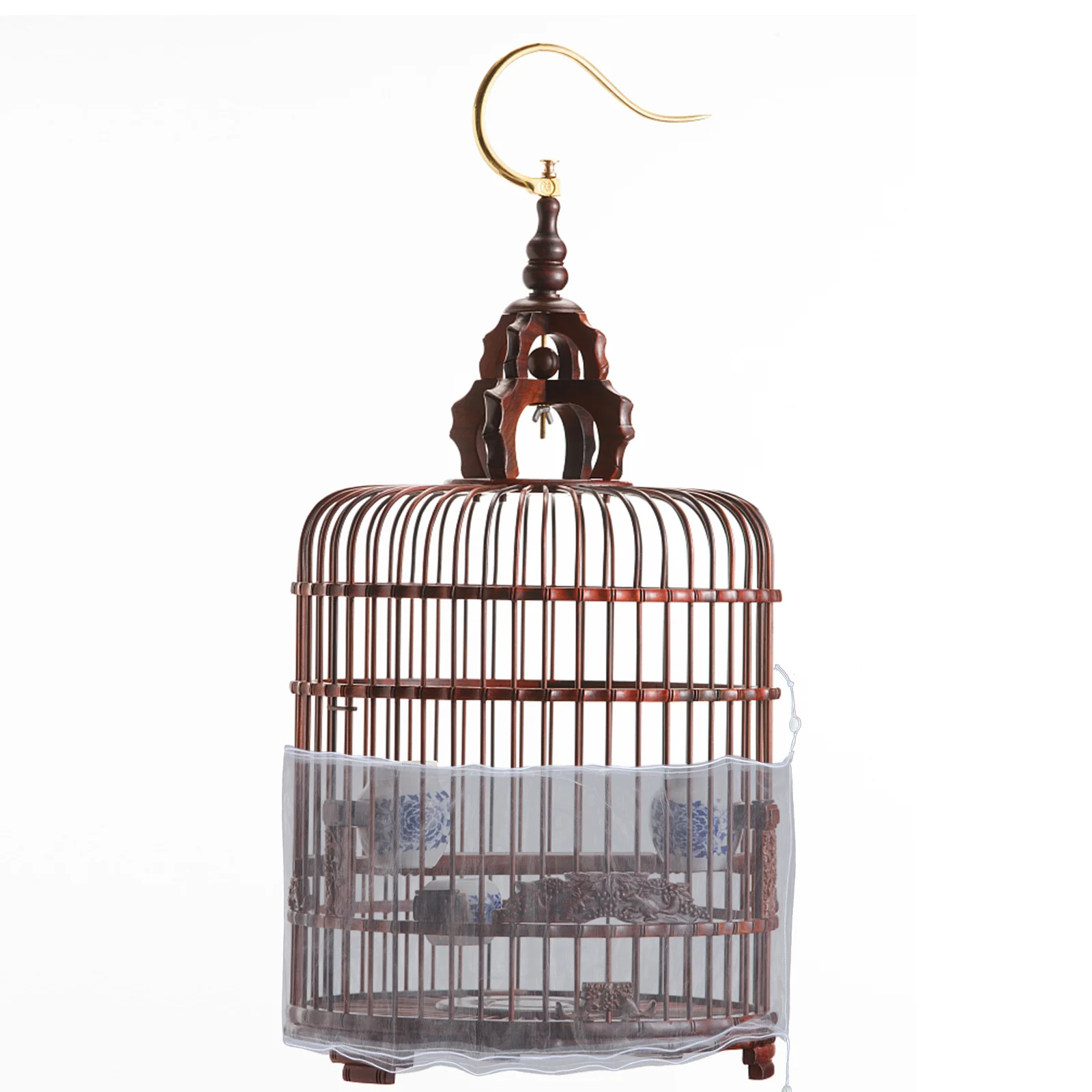 

Bird Cage Cover Elastic Mesh Net Birdcage Food Residue Preventer Parrot Cage Seed Catcher Netting Accessories