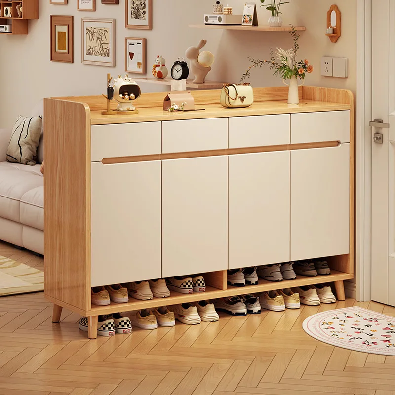 HYS solid wood shoe cabinet, entrance cabinet, new indoor locker at the entrance of the home