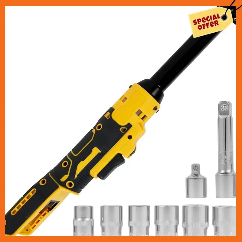 

-A20Z Extended Ratchet Wrench Electric Ratchet Driver With Variable Speed 3" Extension Bar & 1/4" Adapter, Cordless Ratchet Wren