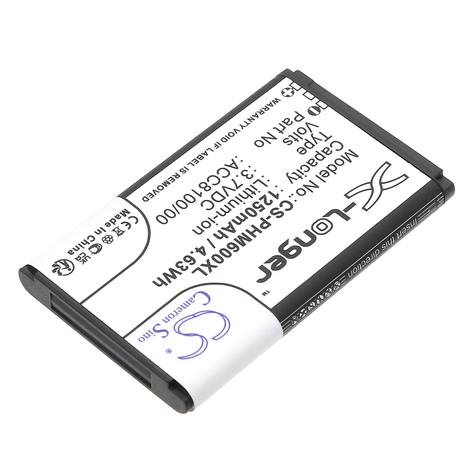 Li-ion Recorder Battery for Philips, 3.7V, 1250mAh, Compatible Models:  DPM6000, DPM7000, DPM8100, DPM8500, Pocket Memo DPM6000