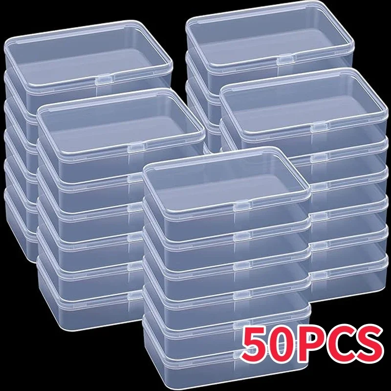 50 Transparent Storage Boxes for Arts and Crafts Parts Small Accessories Dustproof Durable Strong Jewelry Storage Case Container