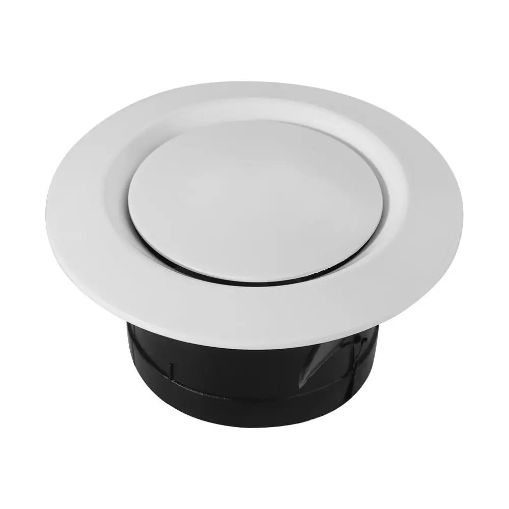 Adjustable Round Air Vent Extract Valve White 75-200mm Air Vent Extract Valve Grille Plastic Wall Mount