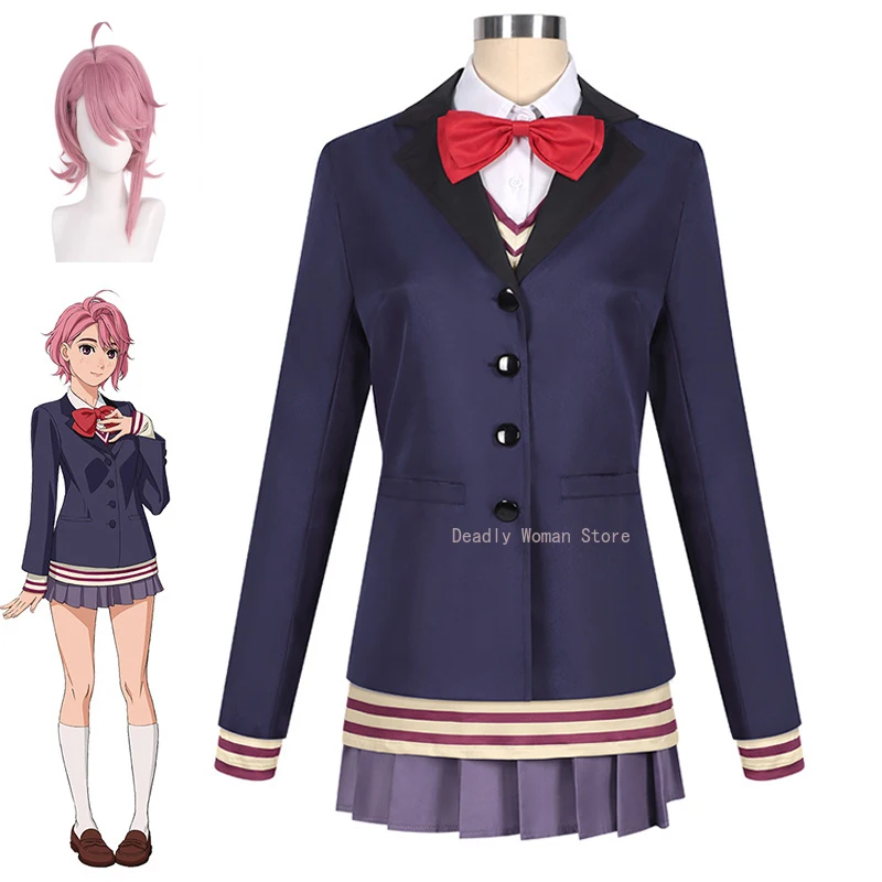 En Stock S-2XL Aira Shiratori Cosplay Costume Perruque Anime DANDADAN Cosplay Uniformes Scolaires Halloween ixTenues pour Femmes