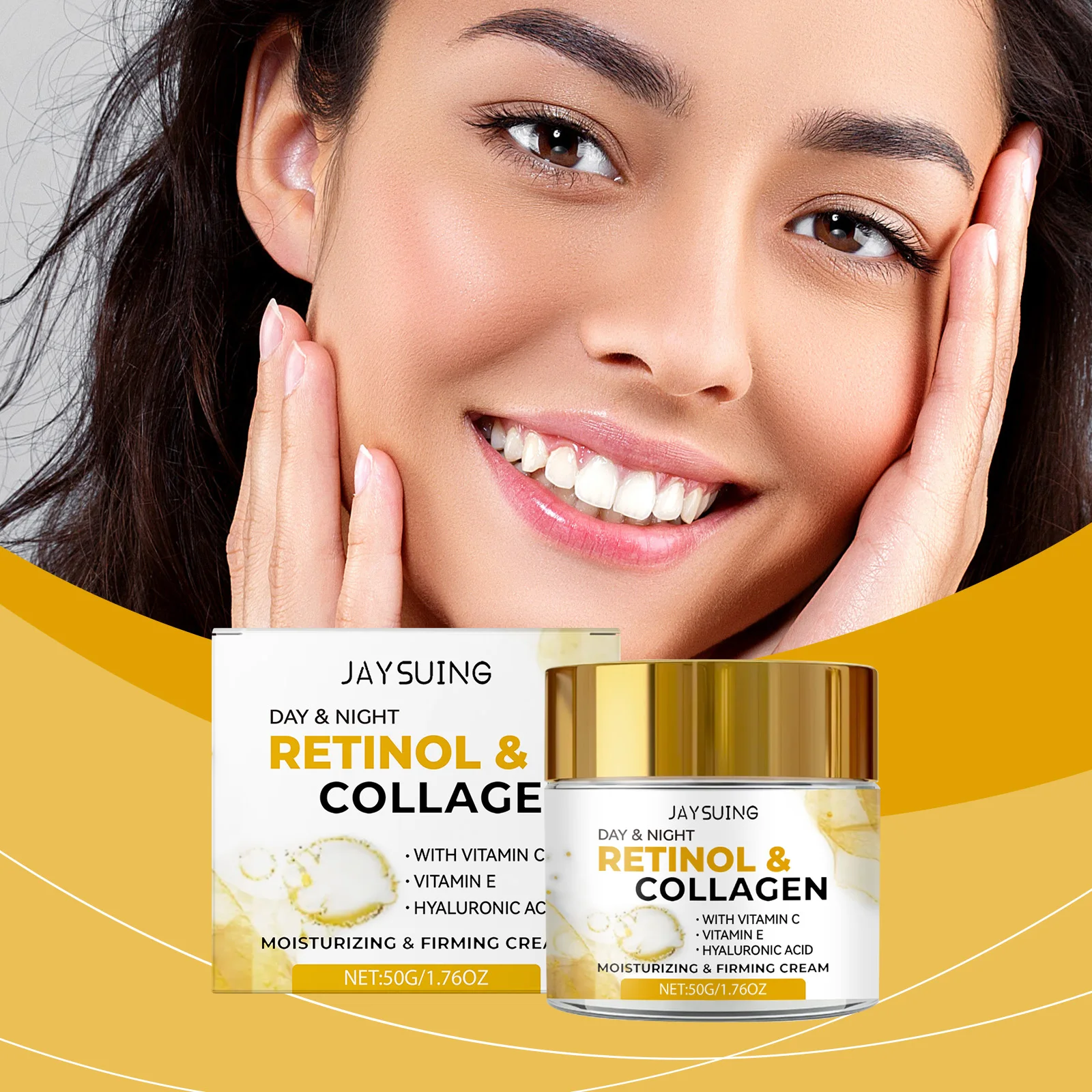 

Advanced Retinol Collagen Cream for Face Hyaluronic Acid Anti-Aging Reduce Fine Lines Lifting Firming Day and Night Facial Care
