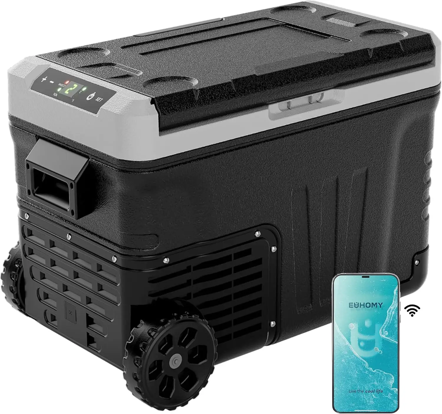 37QT Portable Car Freezer Refrigerator, 12-Volt Cooler with -4℉ to 68℉ Temperature Range for Vehicle Use