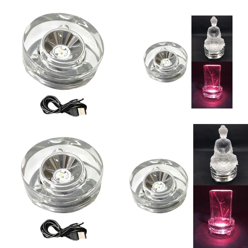 

Illuminated Rotating Platform Sturdy Plastic Base for Ornament Showcase Y08E