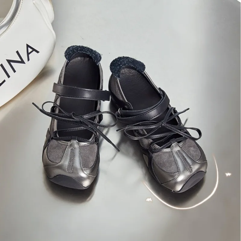 

New Womens Mary Jane Shoes Exquisite Genuine Leather Casual Shoes for Woman Fashion Ballet Sneakers Designer Shoes Zapatos Mujer