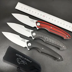 FREETIGER New FT51 Folding Pocket Knife K110 Steel G10/Carbon Fiber Handle Outdoor Hiking Hunting Camping Kitchen EDC Knives