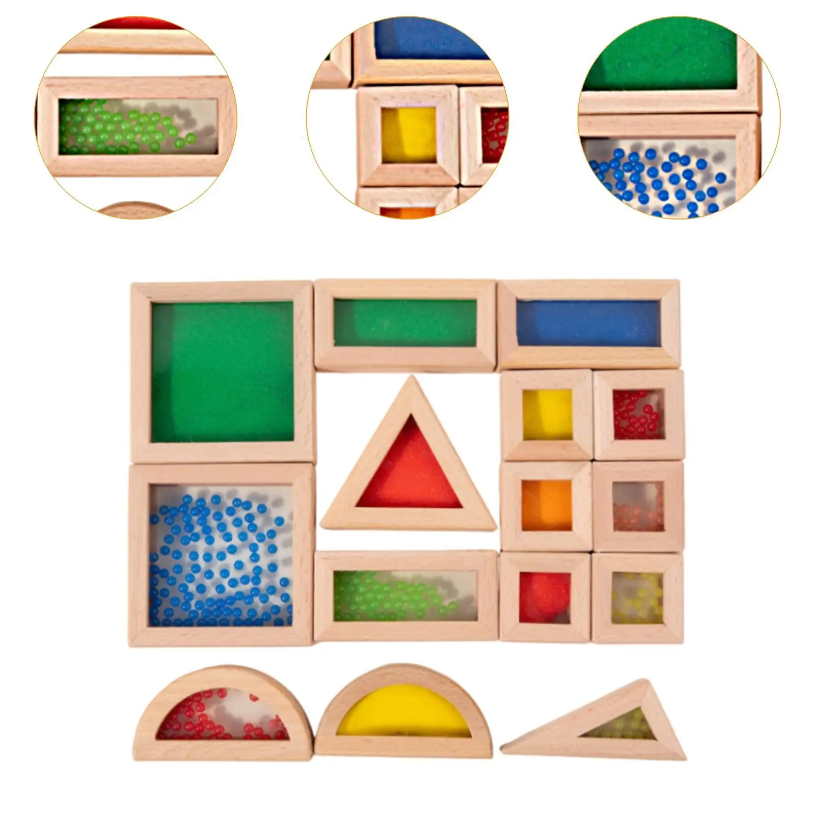 Wooden Building Blocks Fine Motor Skill Geometry Wooden Blocks Stacking Blocks Game for Kids Boys Girls Children Birthday Gifts