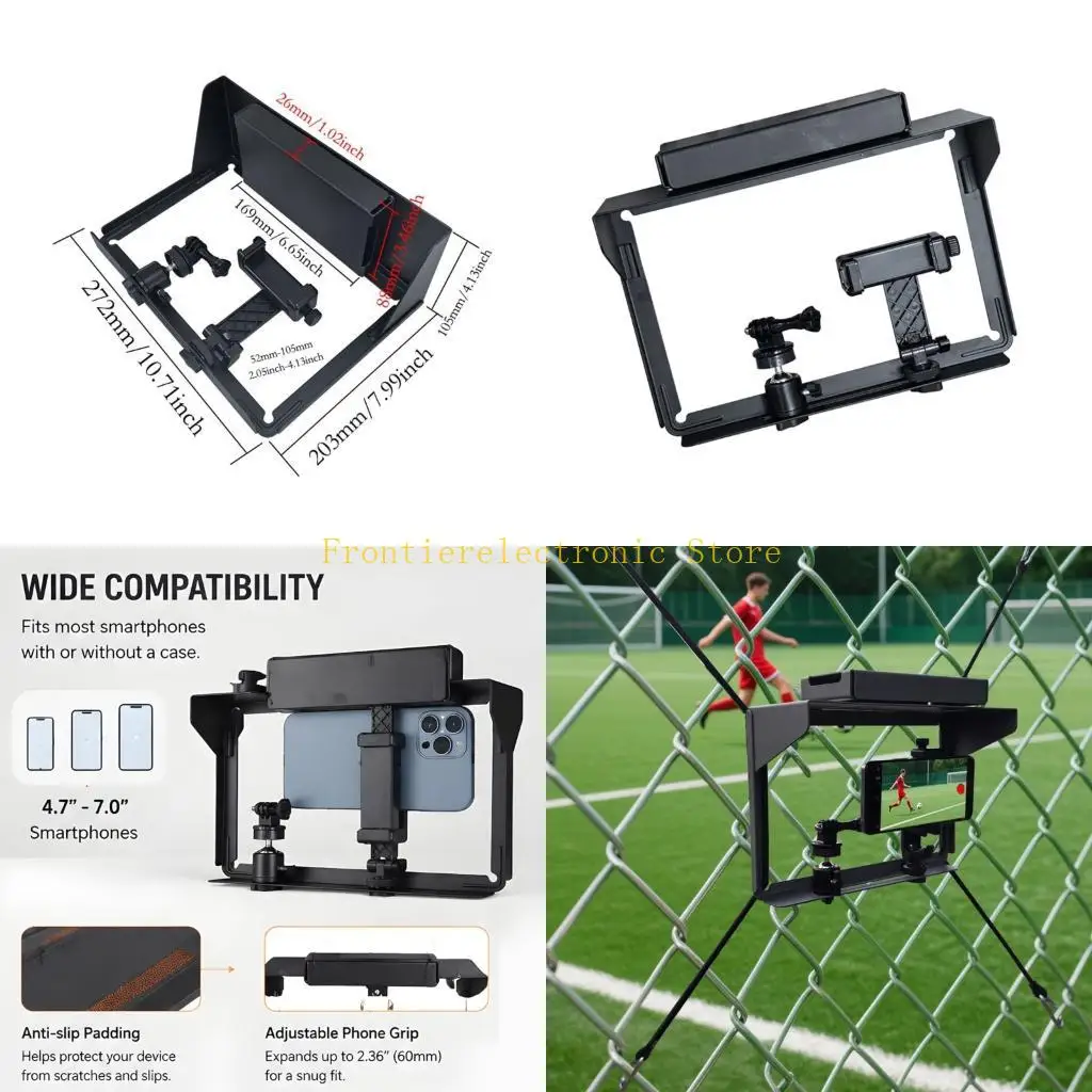 G8DB Adjustable Aluminum Phone Fence Mount For Action Camera Outdoor Filming