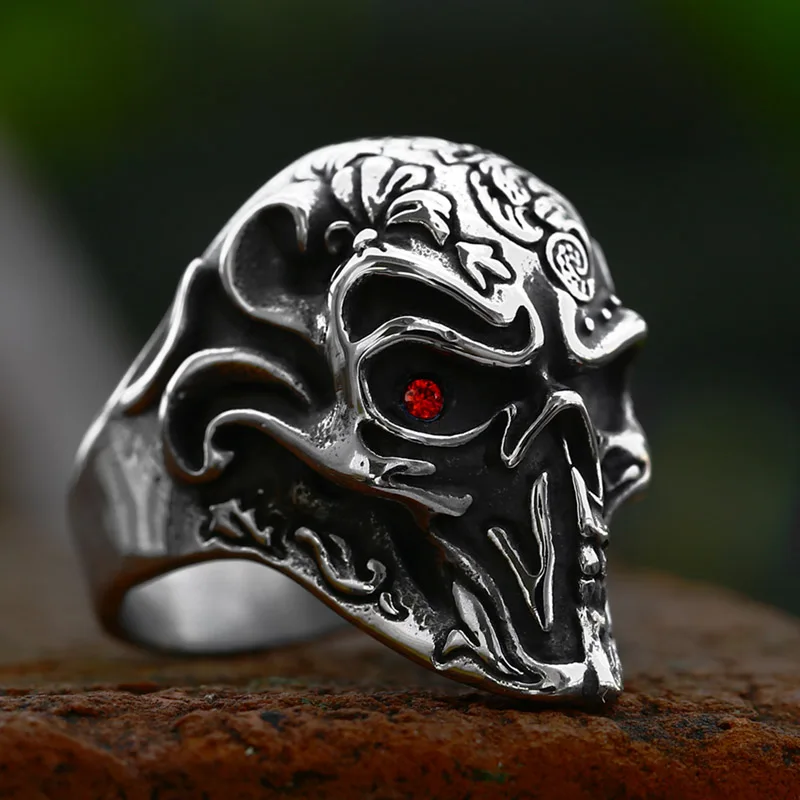 BEIER New Design Stainless Steel Skull Ring Cool Biker Jewelry Movie Fashion Punk High Quality Jewelry Wholesale Gift